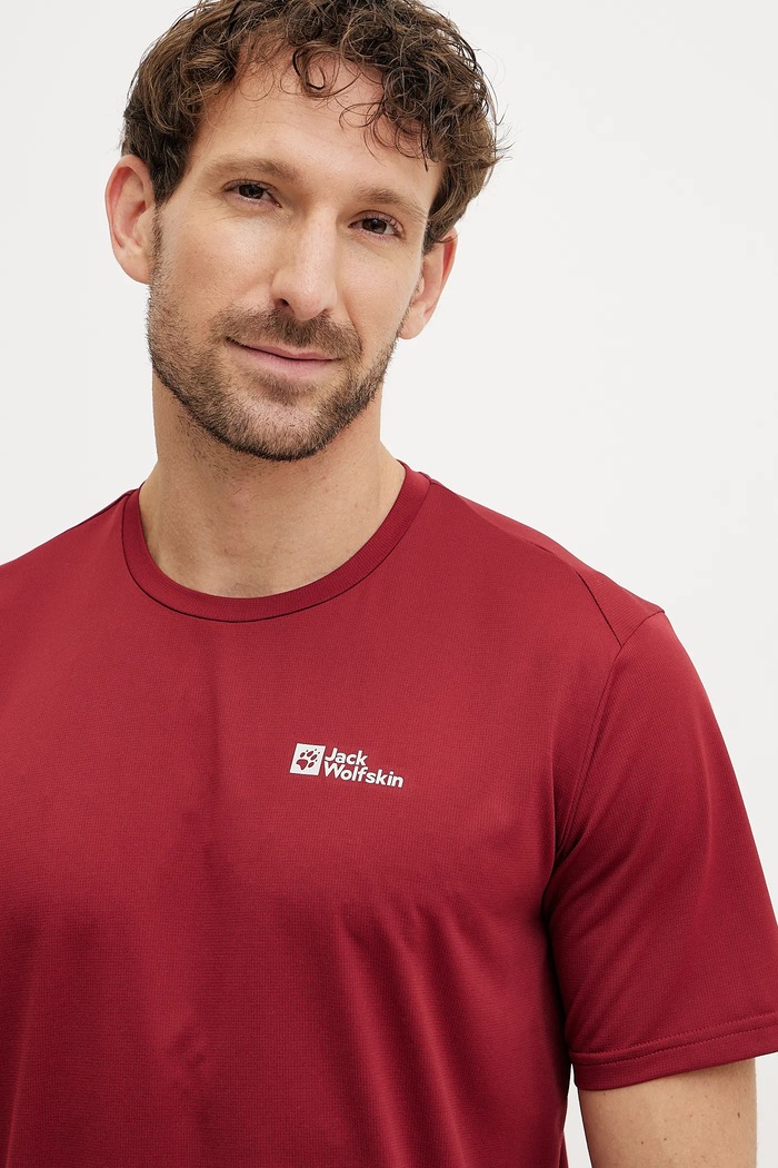 Jack Wolfskin trekingové tričko pánske Delgami burgundské 1809811