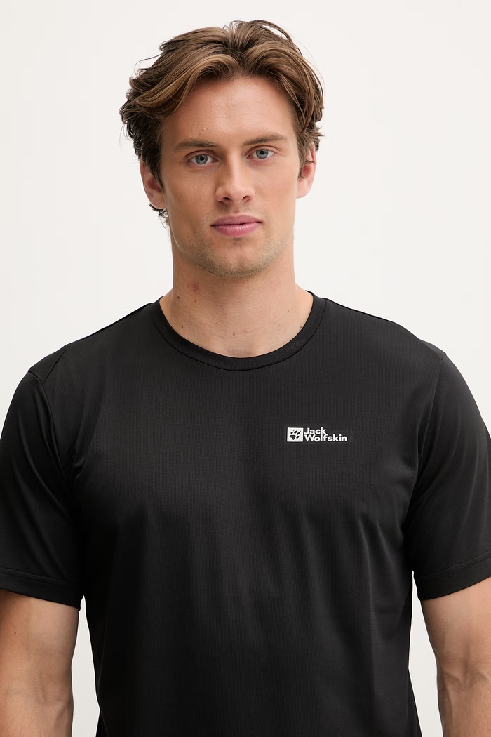 Jack Wolfskin T-shirt trekkingowy męski Delgami czarny 1809811