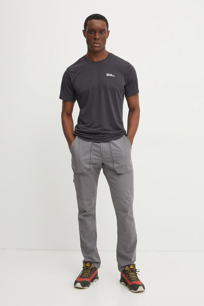 Jack Wolfskin tricou sport Vonnan 1809951 gri SS26