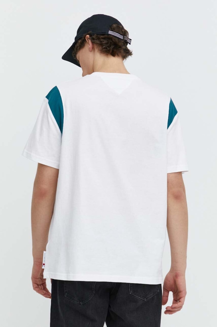 Odzież Tommy Jeans t-shirt bawełniany DM0DM18661 biały