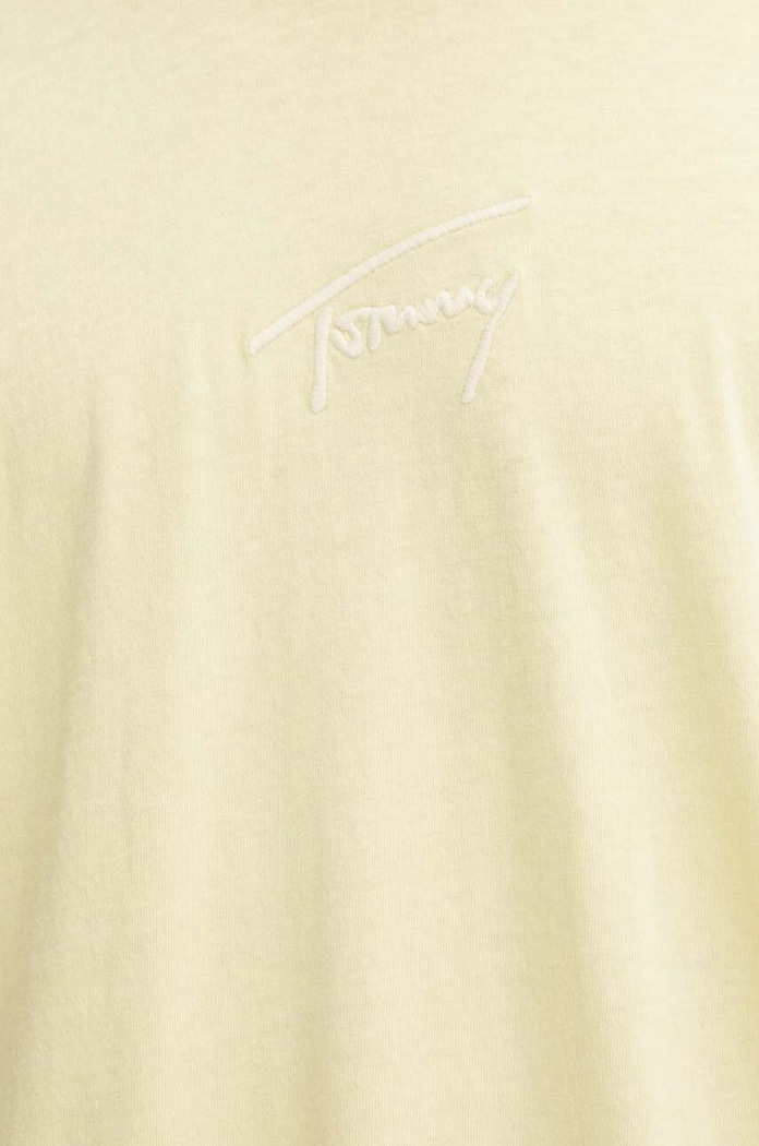 Bavlněné tričko Tommy Jeans DM0DM18663 žlutá