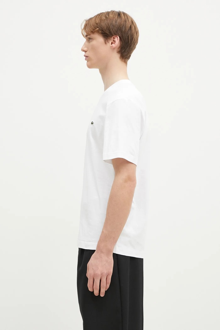 Lacoste Maglietta basic da uomo in cotone TH7318 bianco SS26