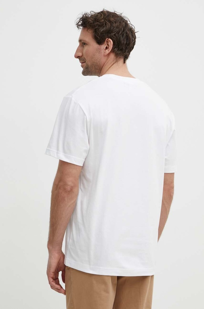 Ρούχα Lacoste t-shirt basic ανδρικό βαμβακερό TH7318 λευκό