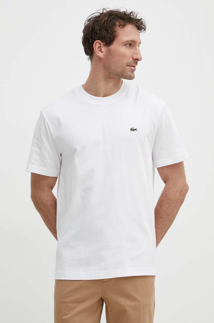 Lacoste t-shirt basic ανδρικό βαμβακερό λευκό TH7318