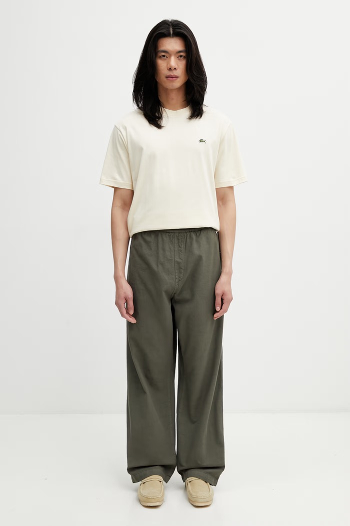 Lacoste T-shirt basic męski bawełniany TH7318 beżowy