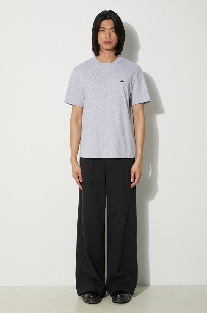 Lacoste T-shirt basic bawełniany męski TH7318 szary SS26
