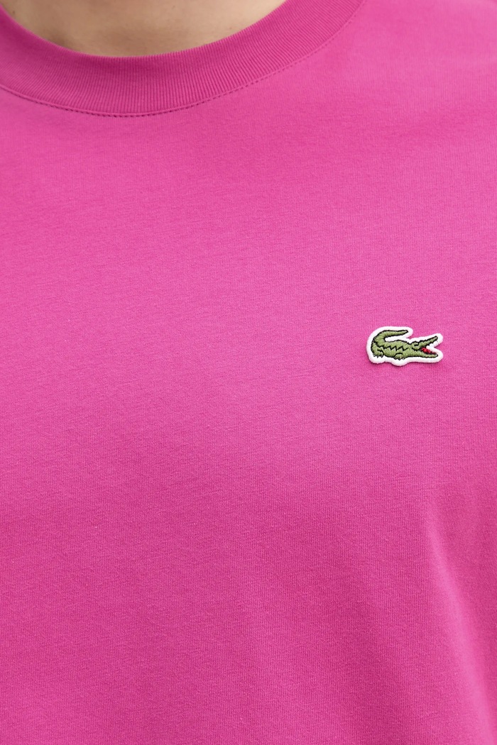Lacoste T-shirt basic męski bawełniany różowy TH7318