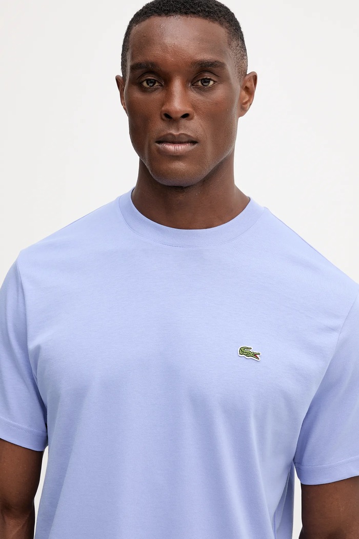Lacoste футболка basic мужская хлопковая фиолетовой TH7318