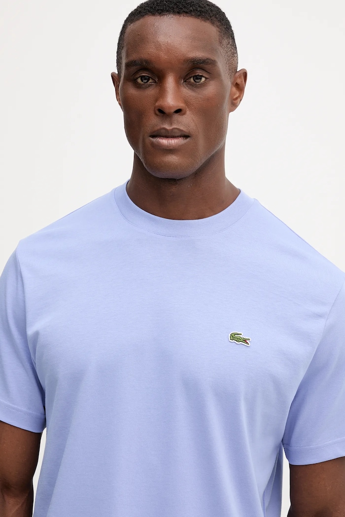 Lacoste футболка basic мужская хлопковая фиолетовой TH7318