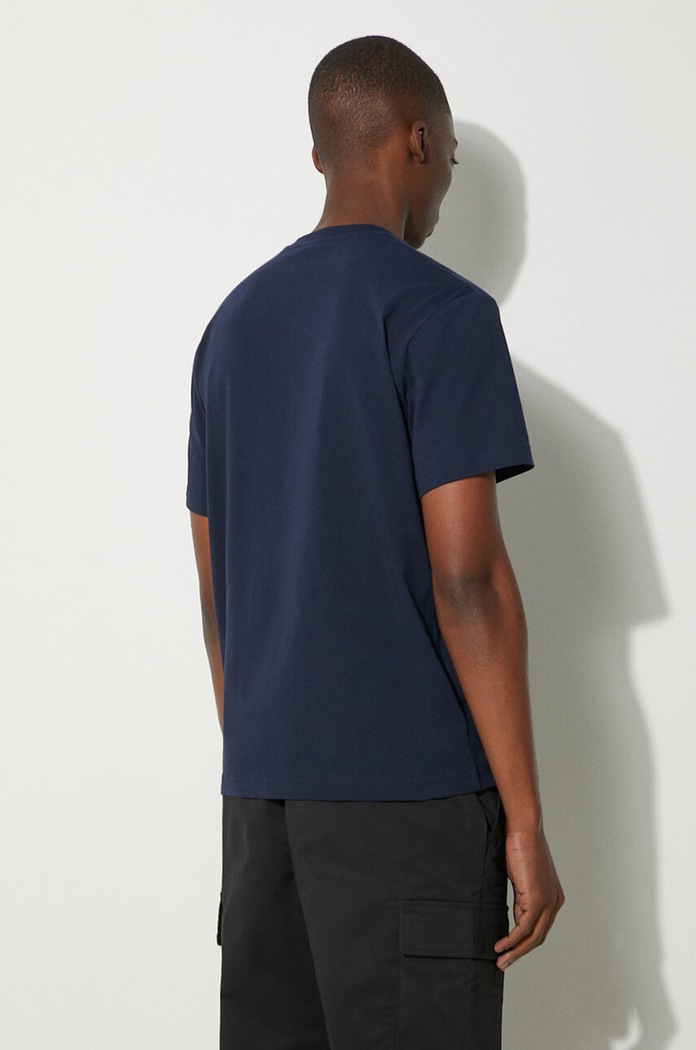 Odzież Lacoste T-shirt basic męski bawełniany TH7318 granatowy