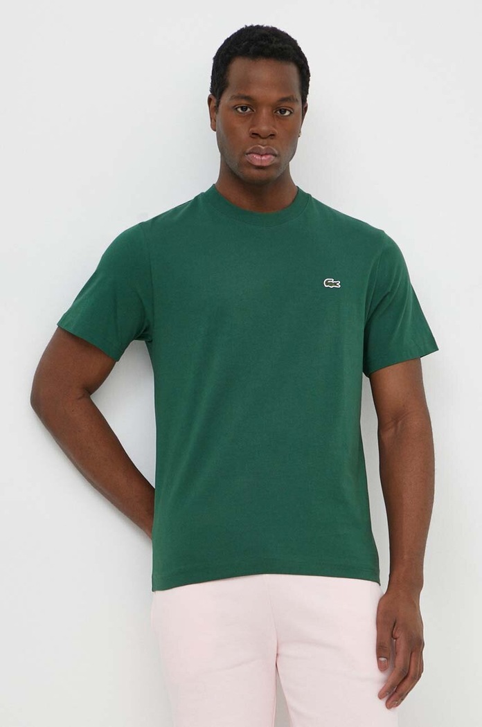 Lacoste tricou basic bărbătesc din bumbac verde TH7318