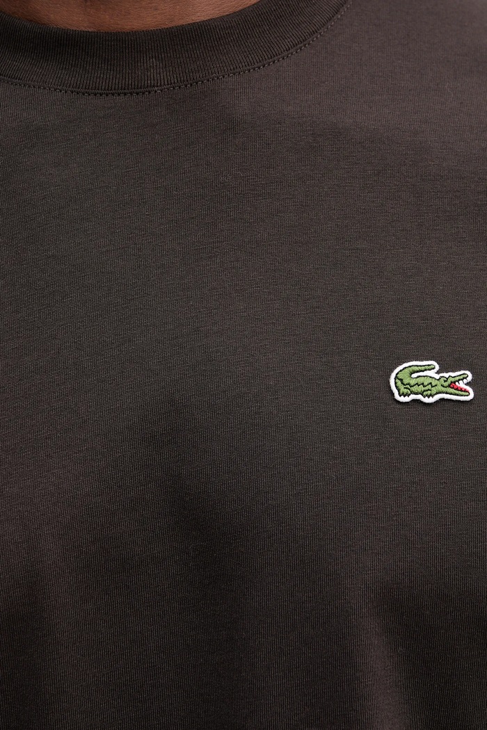 Lacoste t-shirt basic ανδρικό βαμβακερό TH7318 καφέ