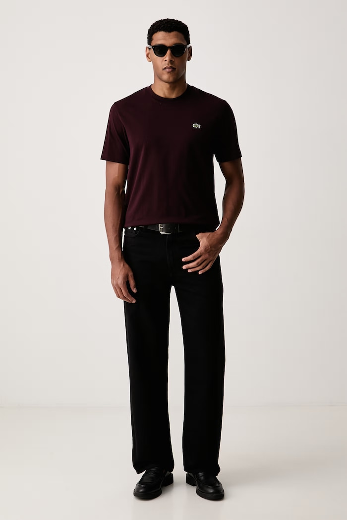 Lacoste basic tričko pánske bavlnené TH7318 burgundské SS26