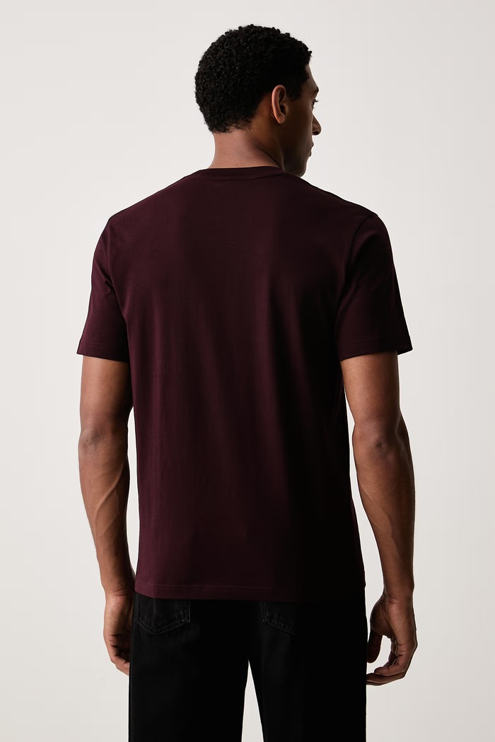 Oblečenie Lacoste basic tričko pánske bavlnené TH7318 burgundské