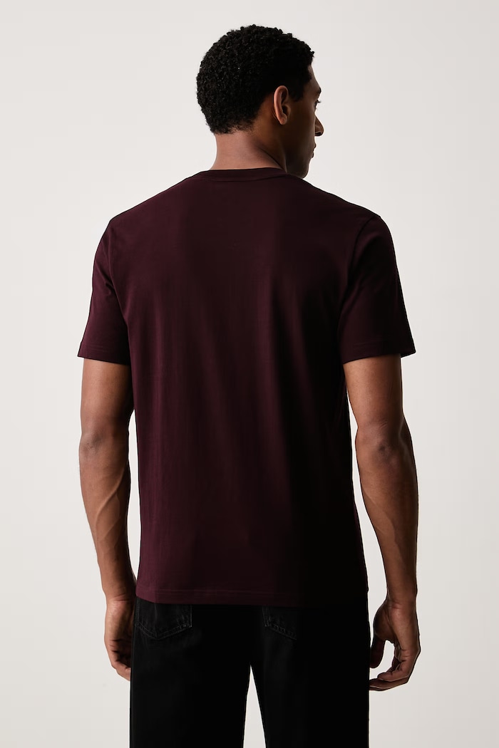 Oblečenie Lacoste basic tričko pánske bavlnené TH7318 burgundské