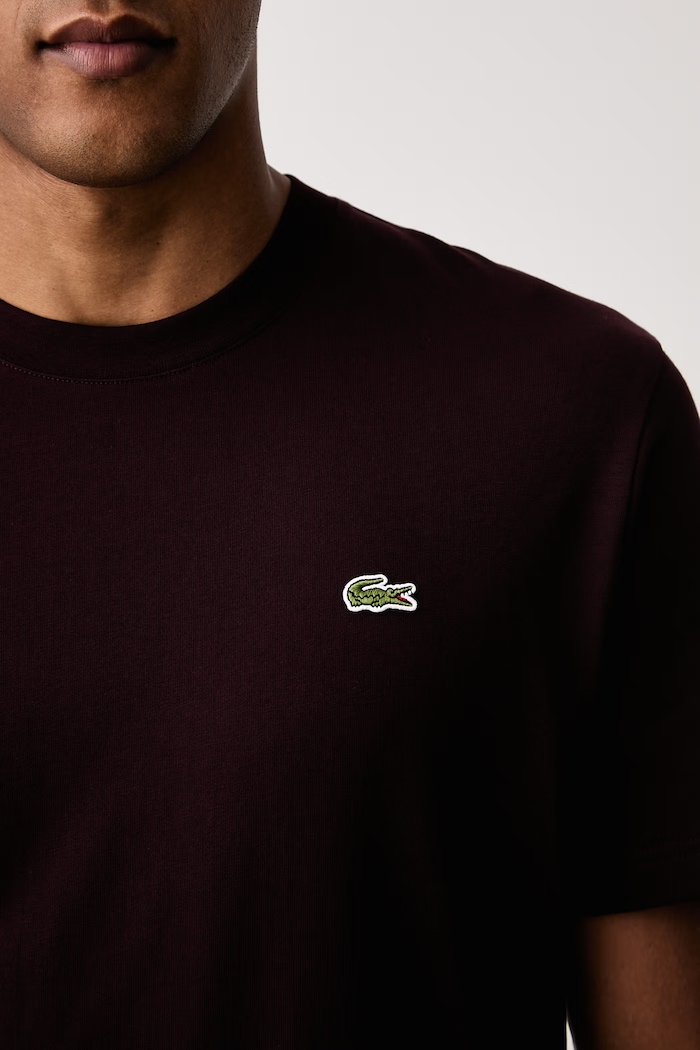 Lacoste basic tričko pánske bavlnené TH7318 burgundské