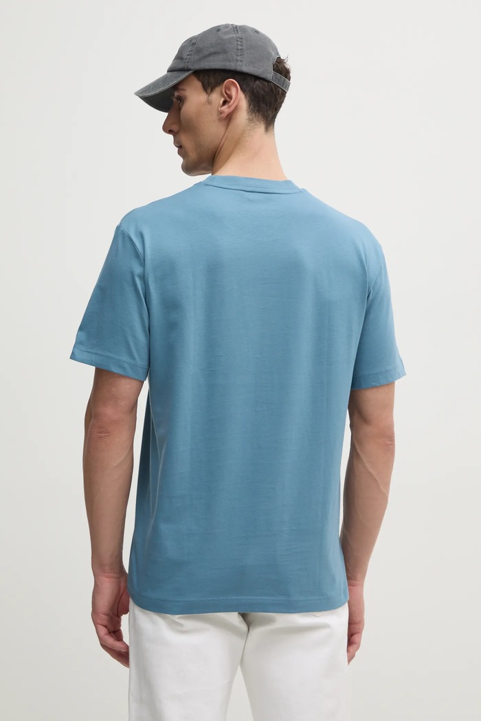 Îmbrăcăminte Lacoste tricou basic bărbătesc din bumbac TH7318 albastru