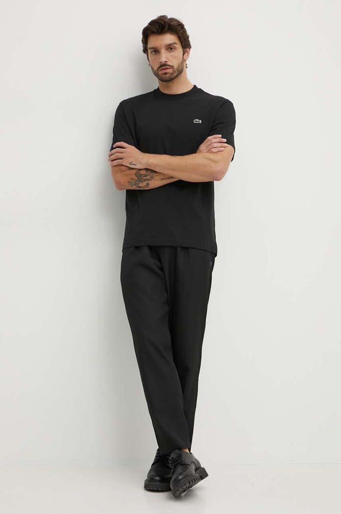 Lacoste T-shirt basic męski bawełniany TH7318 czarny SS26