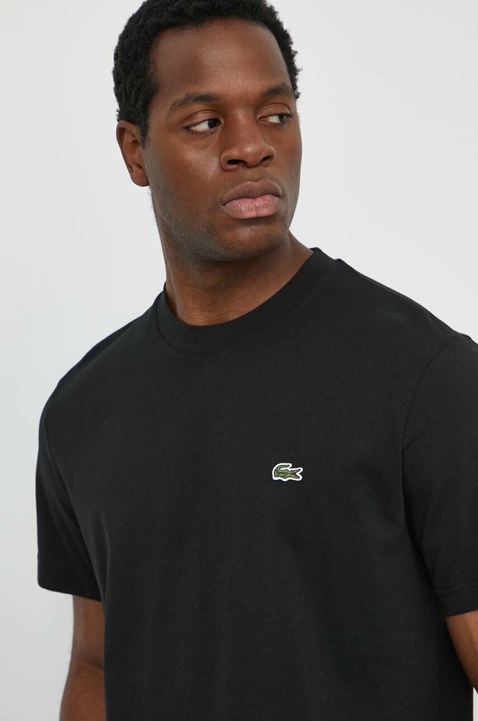 Lacoste tricou basic bărbătesc din bumbac uni negru TH7318
