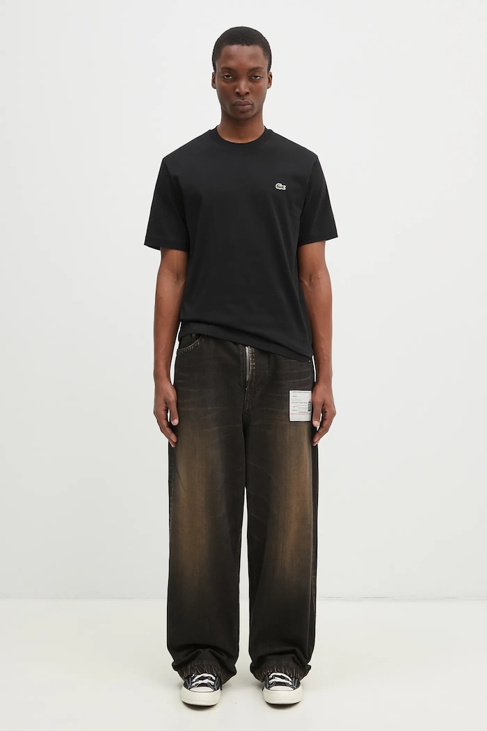 Lacoste tricou basic din bumbac bărbătesc TH7318 negru