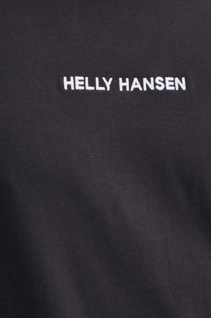 Βαμβακερό μπλουζάκι Helly Hansen 53532 μαύρο