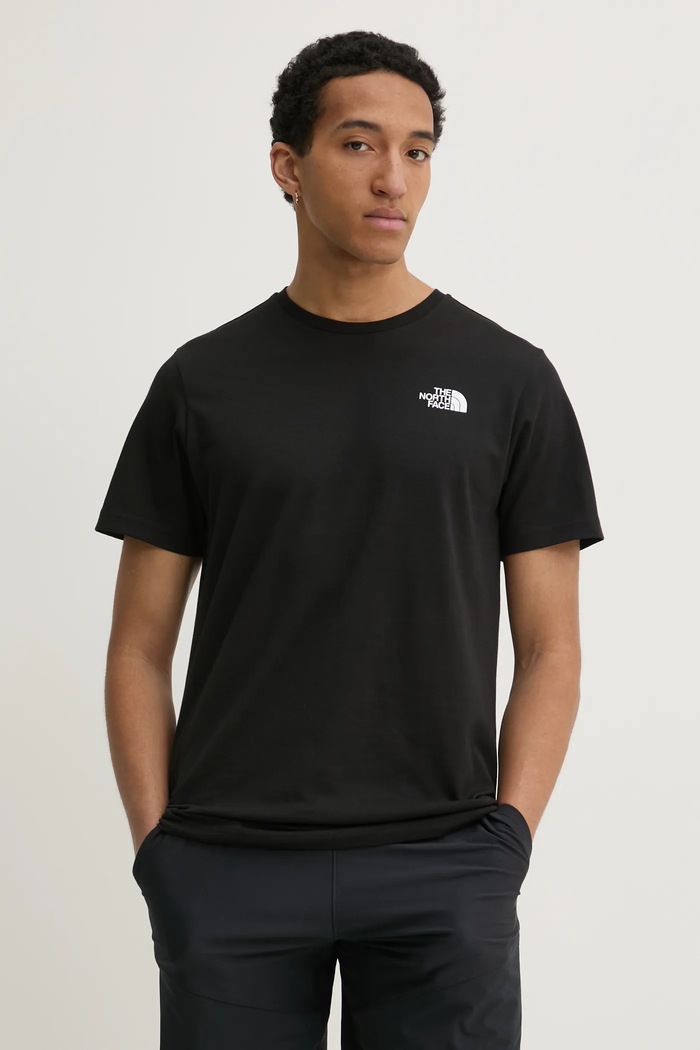 Βαμβακερό μπλουζάκι The North Face M S/S Redbox Tee βαμβάκι μαύρο NF0A87NPJK31