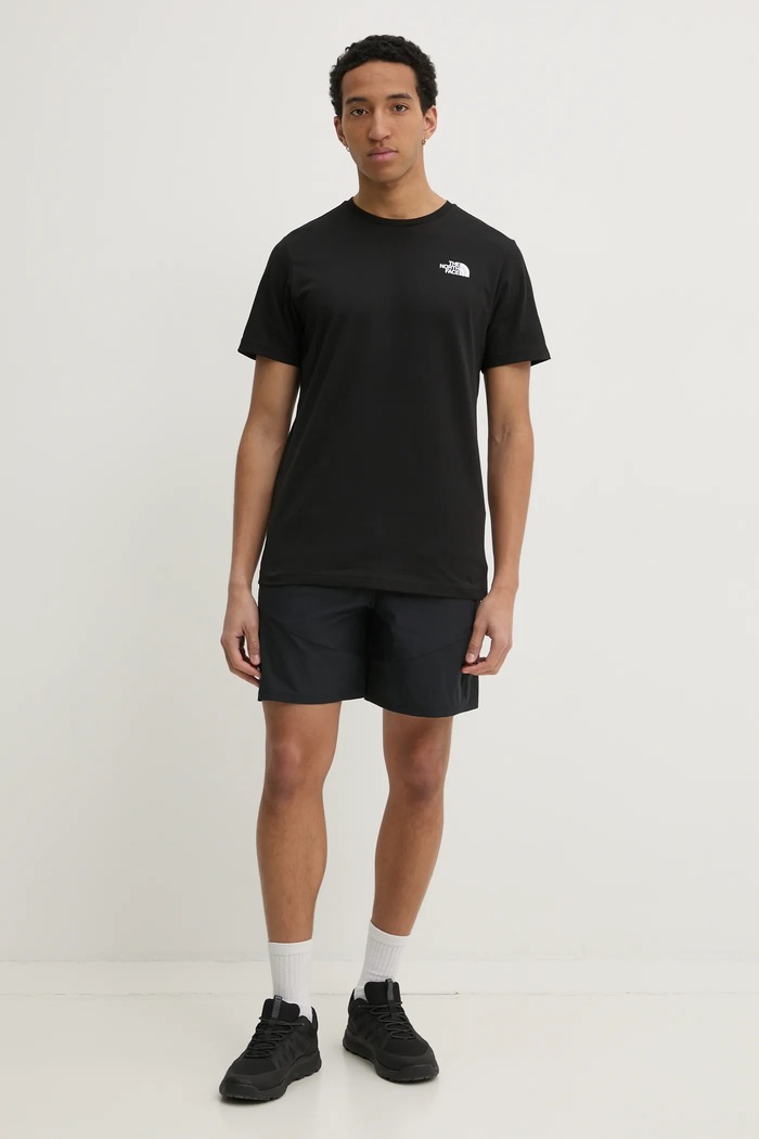 Βαμβακερό μπλουζάκι The North Face M S/S Redbox Tee NF0A87NPJK31 μαύρο SS24