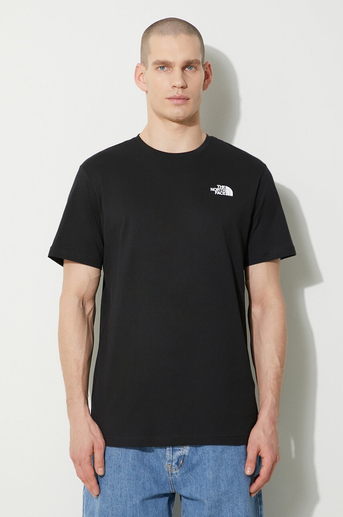 The North Face cotton t-shirt M S/S Redbox Tee black NF0A87NPJK31