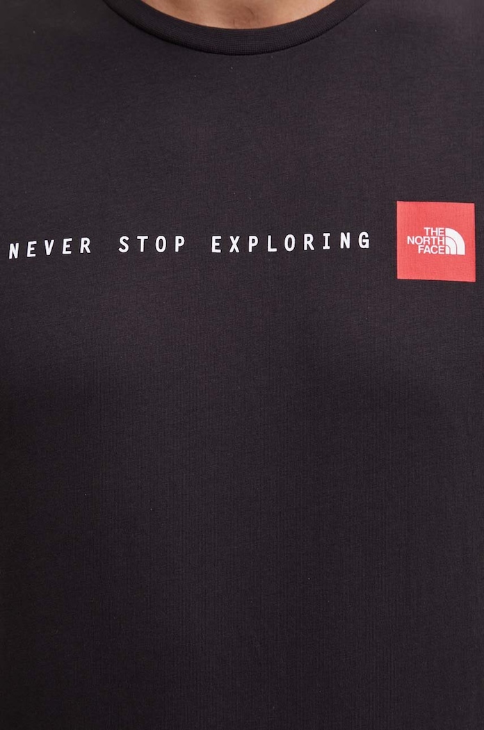 Памучна тениска The North Face M S/S Never Stop Exploring Tee NF0A87NSJK31 черен