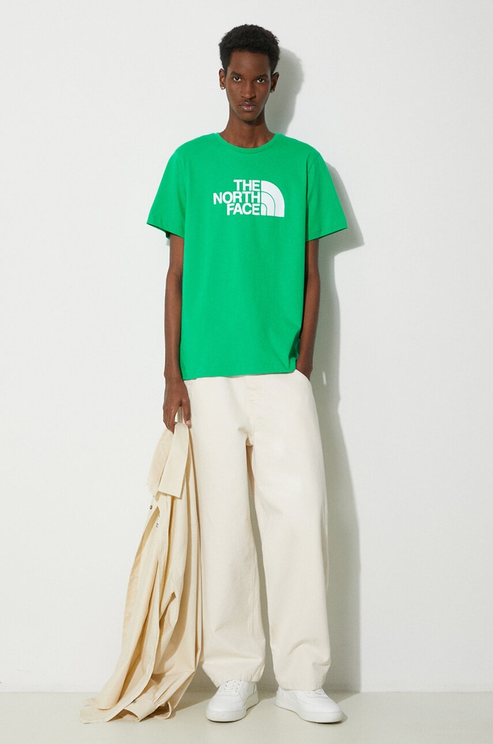 The North Face Tricou din bumbac M S/S Easy Tee NF0A87N5PO81 verde SS24