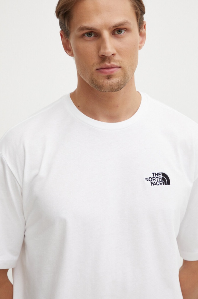 Pamučna majica The North Face M S/S Essential Oversize Tee bijela NF0A87NRFN41