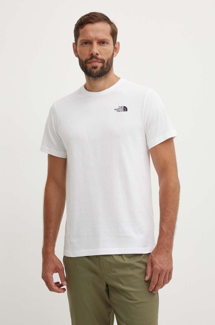 Bavlněné tričko The North Face M S/S Redbox Celebration Tee bílá NF0A87NVFN41