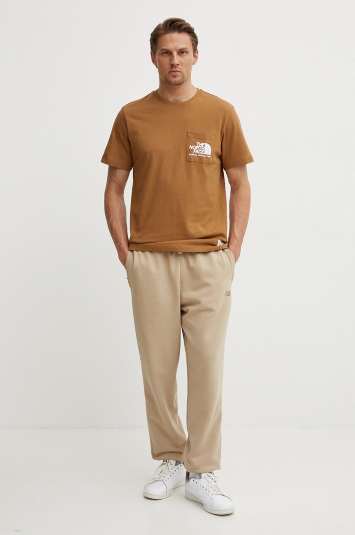 Bavlněné tričko The North Face M Berkeley California Pocket S/S Tee NF0A87U21731 hnědá SS24