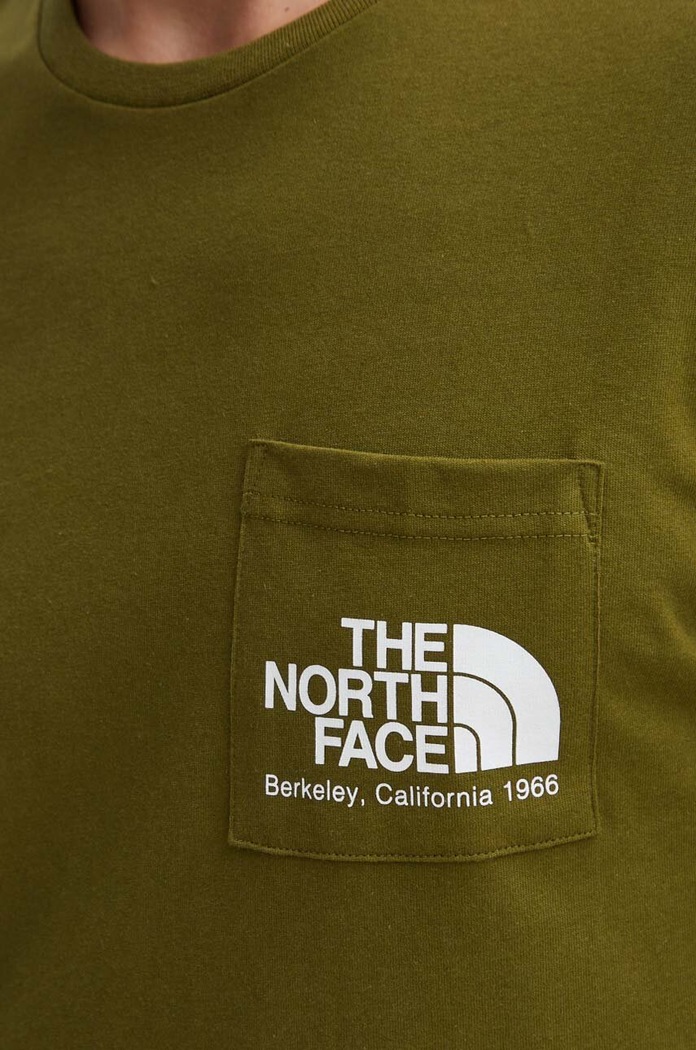 The North Face pamut póló M Berkeley California Pocket S/S Tee zöld NF0A87U2PIB1