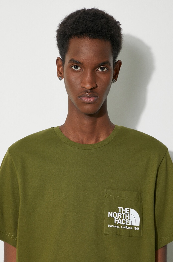 The North Face pamut póló M Berkeley California Pocket S/S Tee NF0A87U2PIB1 zöld