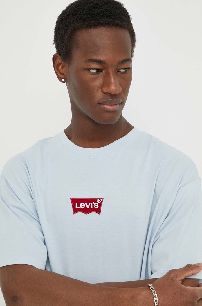 Bavlnené tričko Levi's modrá 0008C