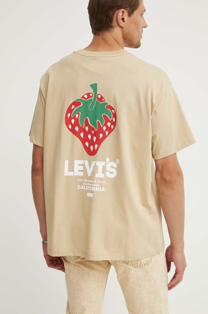Levi's t-shirt bawełniany 0008C beżowy AA00