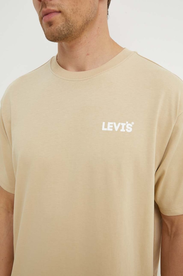 Levi's t-shirt bawełniany 0008C beżowy