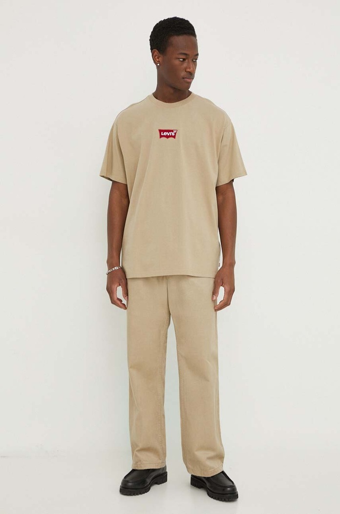 Bavlnené tričko Levi's 0008C béžová AA00