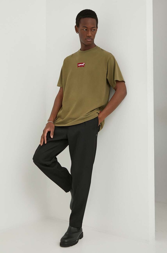 Bavlnené tričko Levi's 0008C zelená AA00