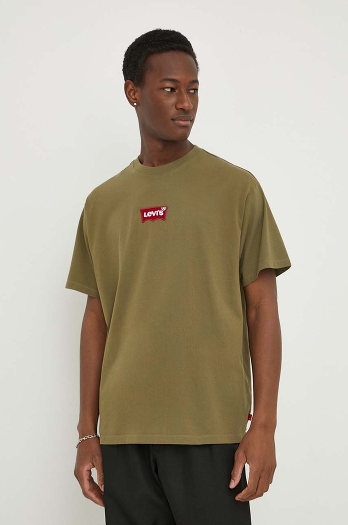 Bavlnené tričko Levi's zelená 0008C