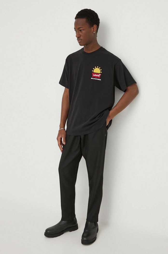 Levi's t-shirt bawełniany 0008C czarny AA00