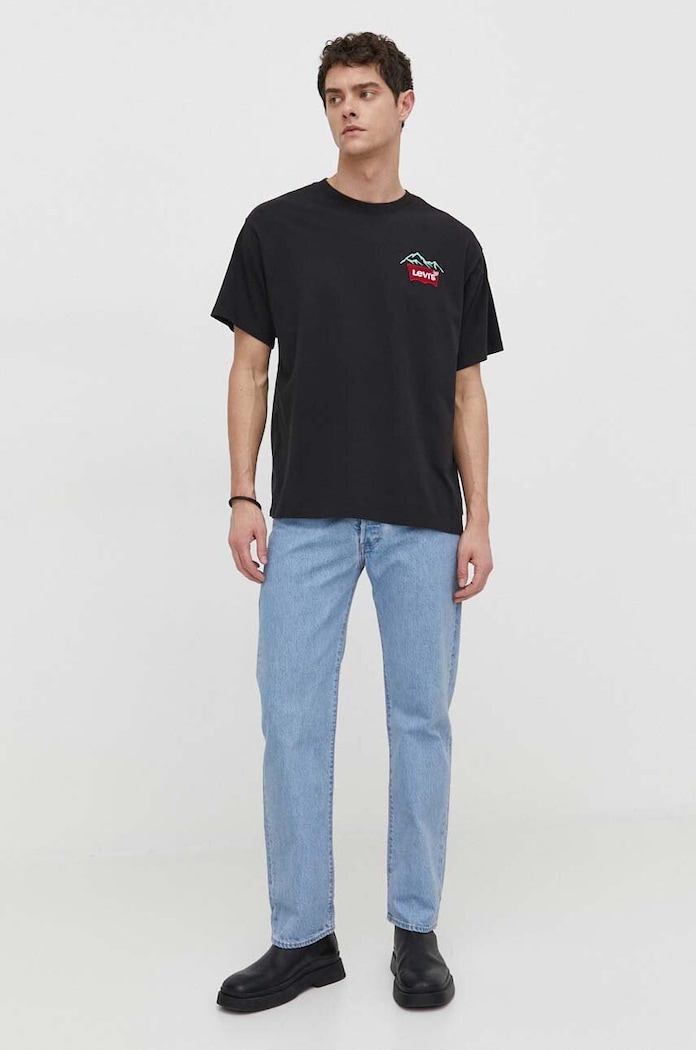 Bavlněné tričko Levi's 0008C černá AA00