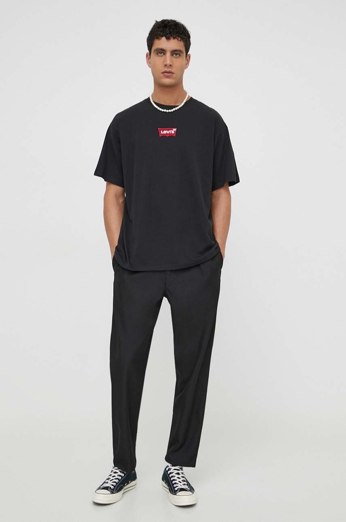 Bavlněné tričko Levi's 0008C černá AA00