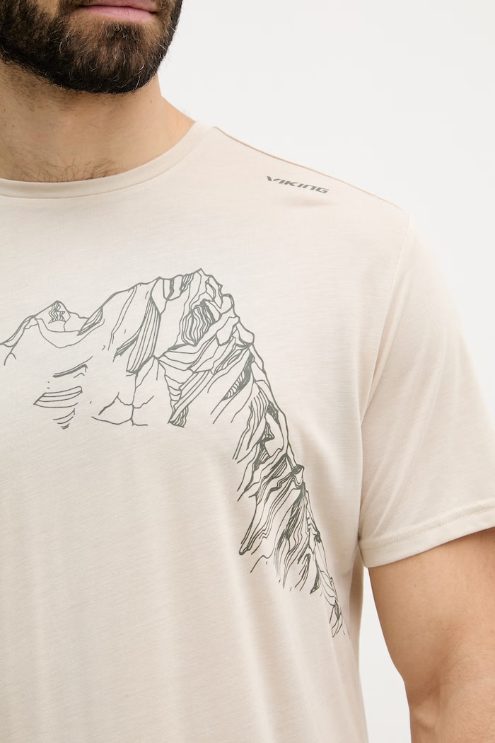 Viking T-shirt sportowy męski z wiskozą Morain 500.26.7112 beżowy