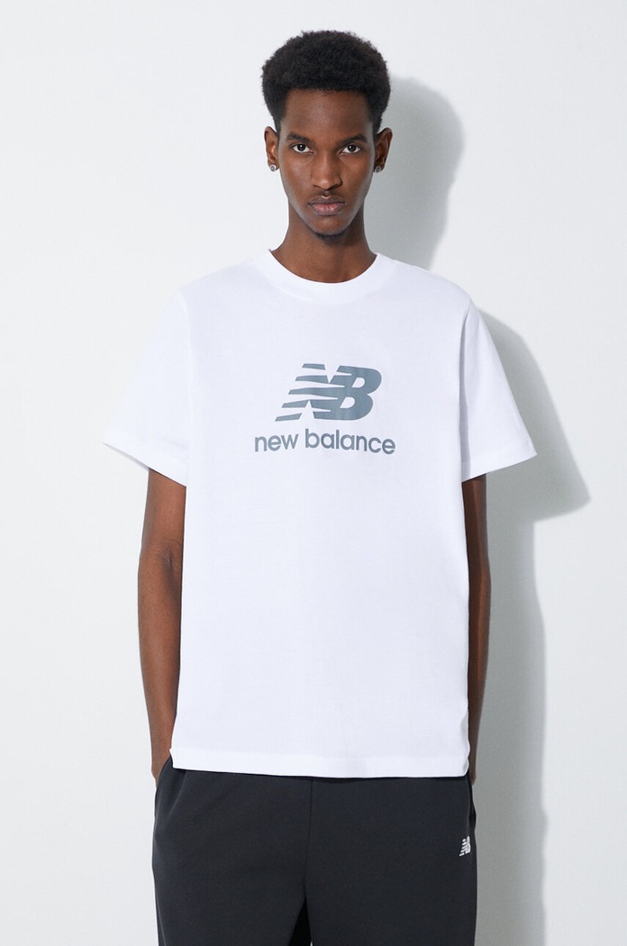 New Balance cotton t-shirt Essentials Cotton cotton white MT41502WT