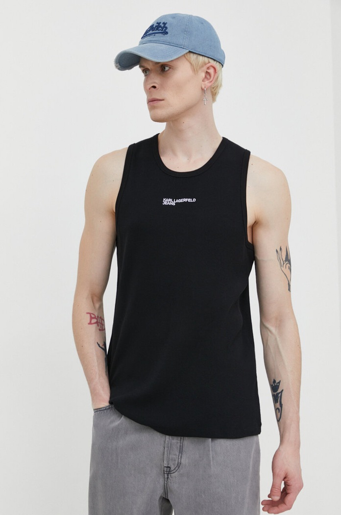 Tričko Karl Lagerfeld Jeans nášivka černá 241D1712