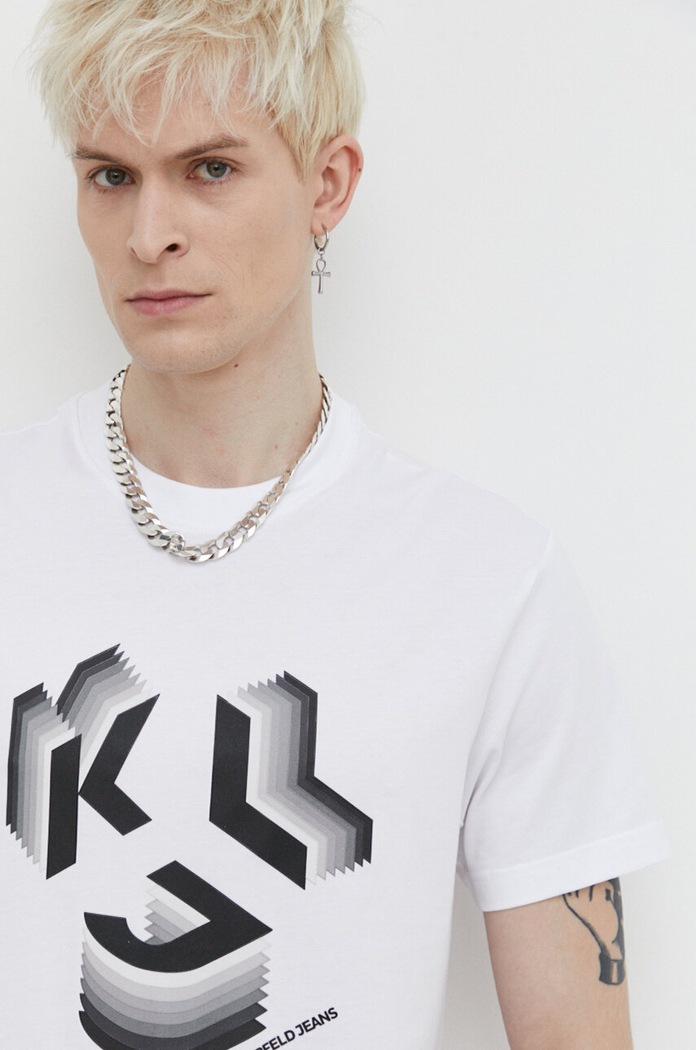 Karl Lagerfeld Jeans t-shirt bawełniany biały 241D1708