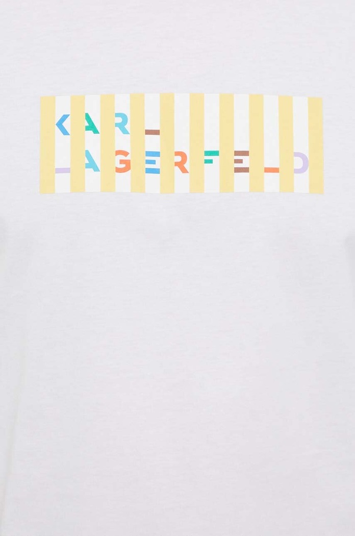 Karl Lagerfeld t-shirt bawełniany 241M2205 biały