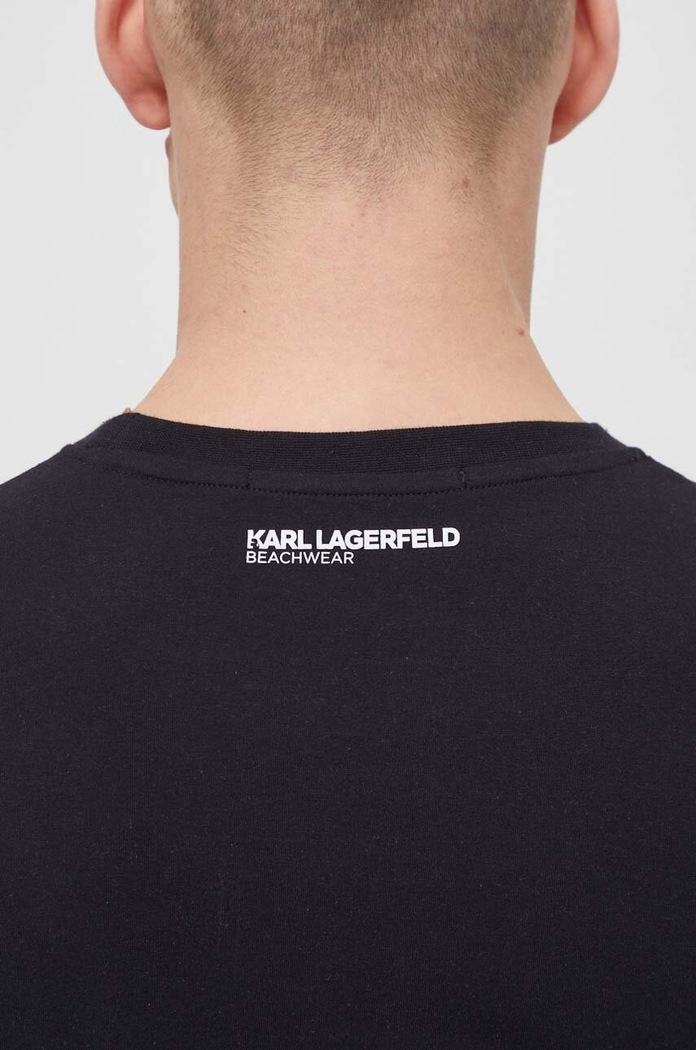 Karl Lagerfeld pamut póló fekete 241M2205